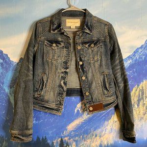 Antropologie's Pilcro and the Letterpress Jean Jacket with leather details XS